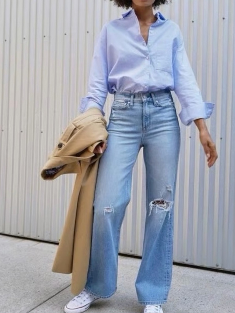 AYR The Secret Sauce High Rise Jean Size 27 Relaxed Straight Leg Distressed Blue